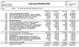 Kalkulationsliste
